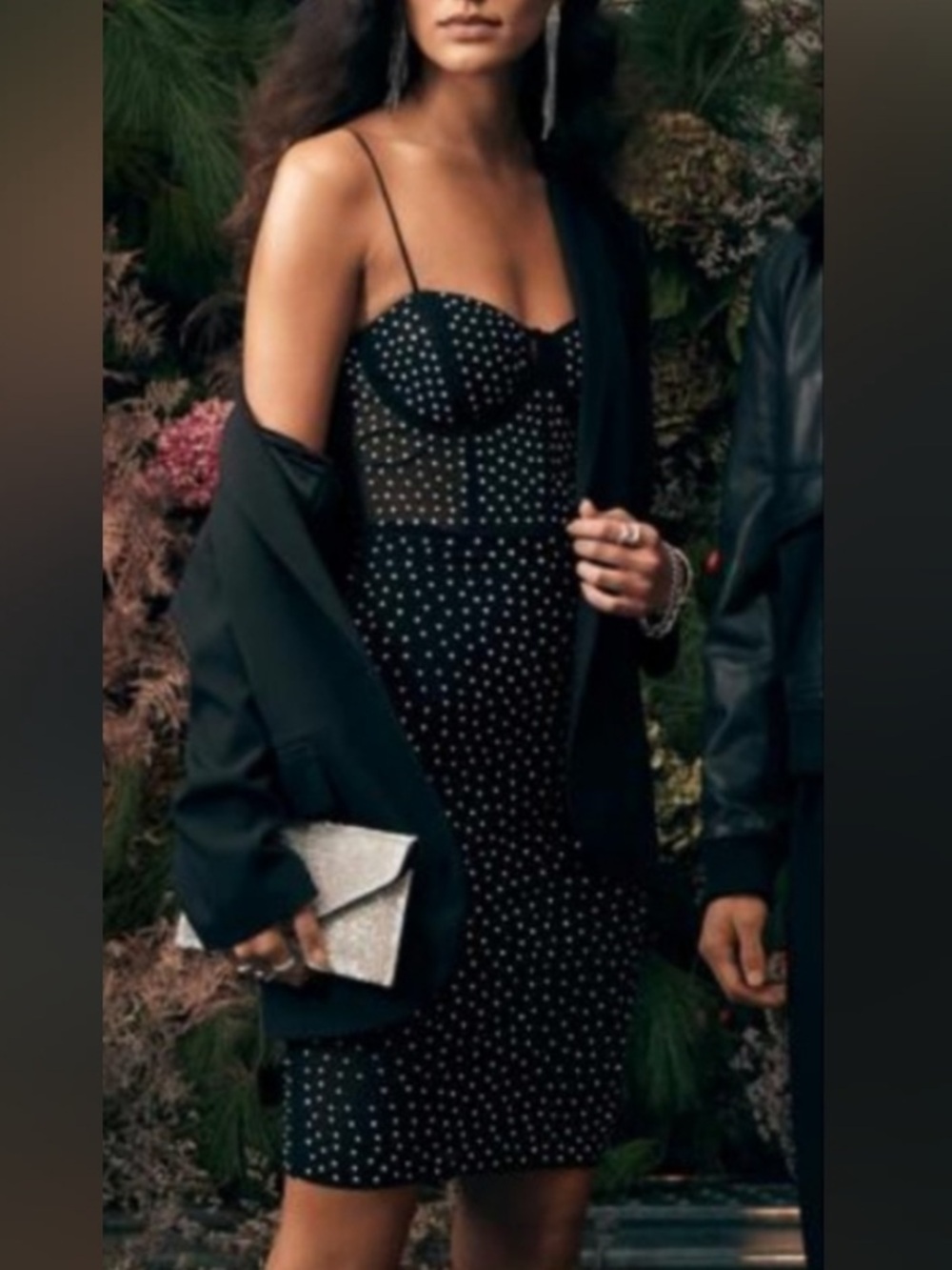 rhinestone beaded bustier dress by simons / icone